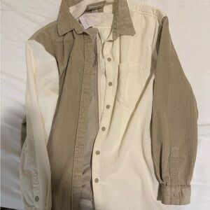 Women Two-Tone Corduroy Light Jacket